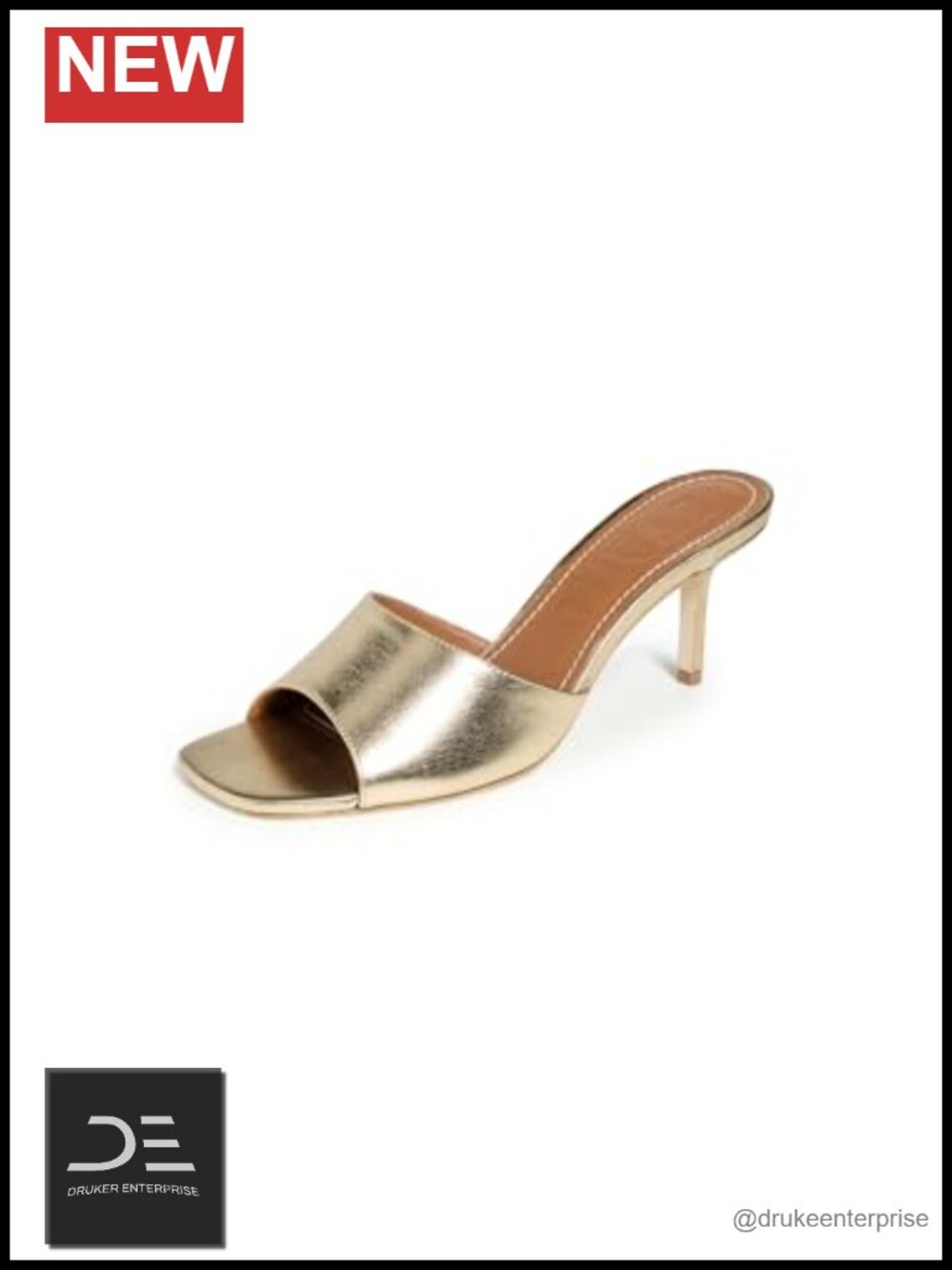 Women's Stiletto Heel Mules Open Toe Slip On Leather Shoes